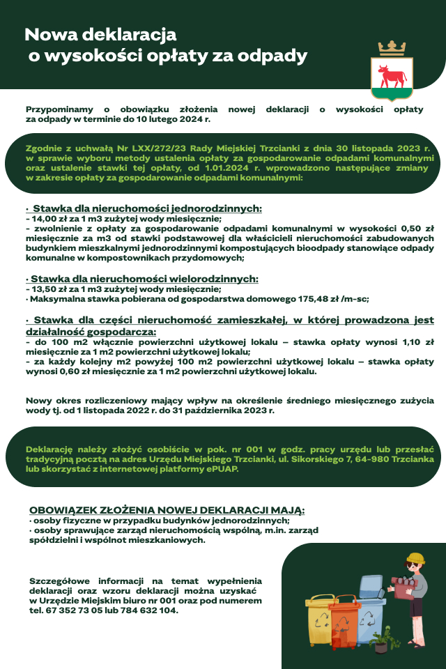plakat nowa deklaracja odpady